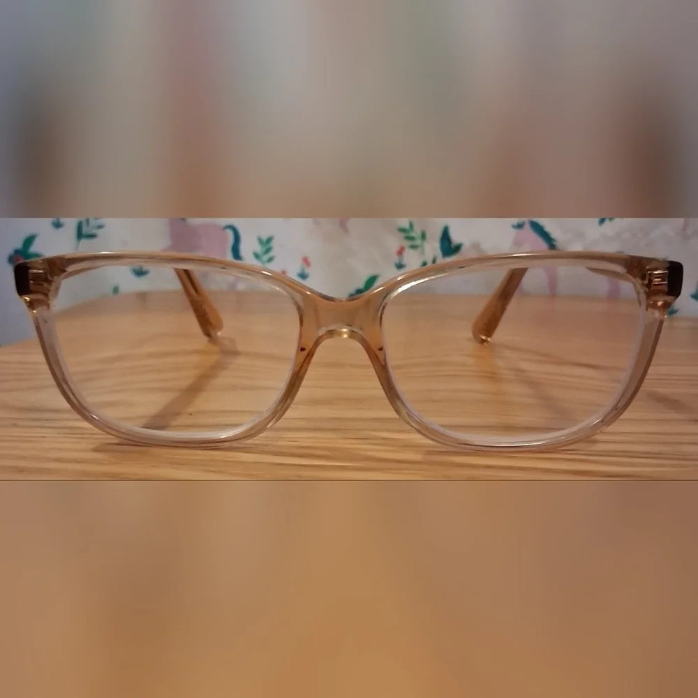 EUC Y2K Coach HC6143 Transparent Champagne Logo Glasses Reading Frames